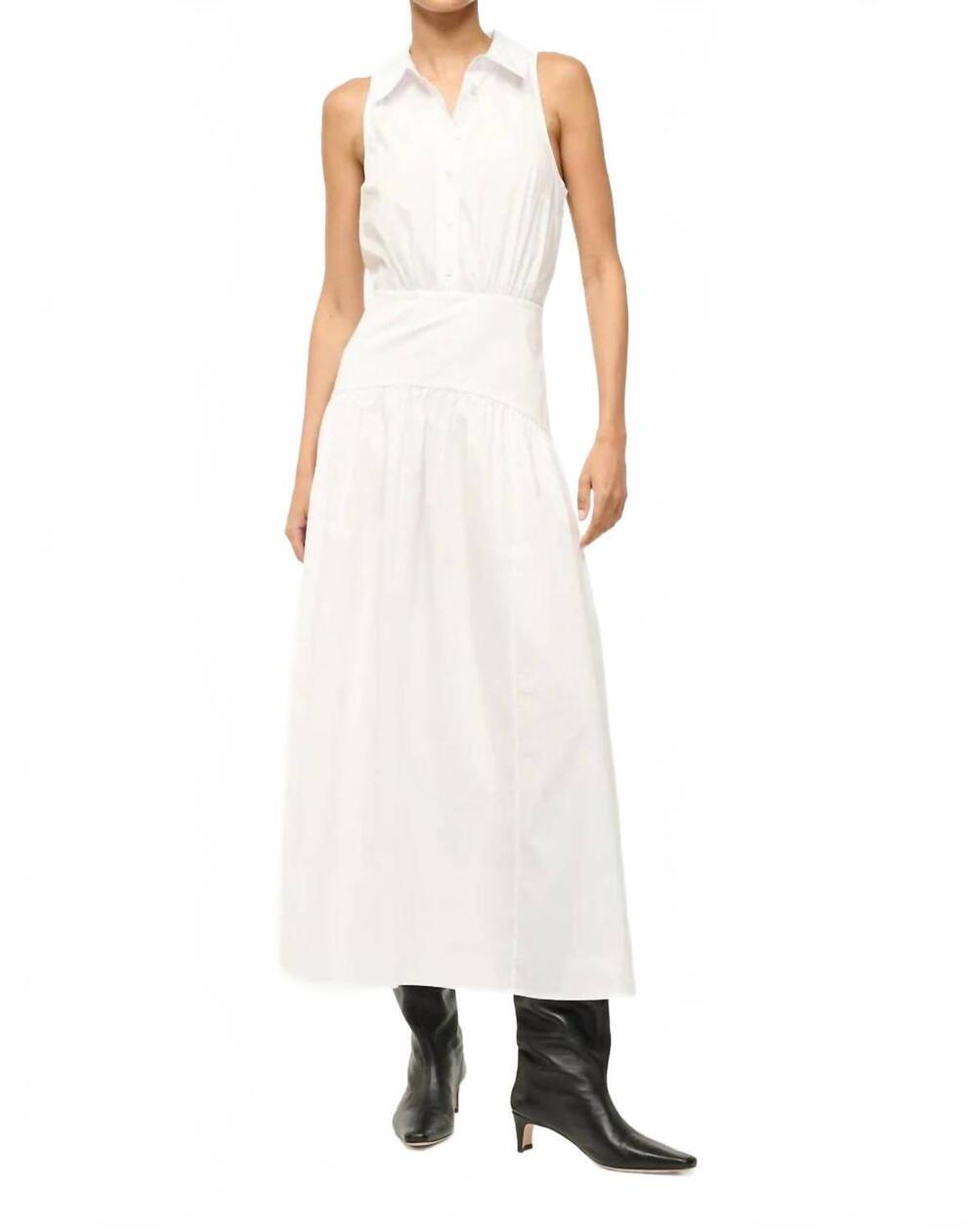 NEW STAUD romy dress in white